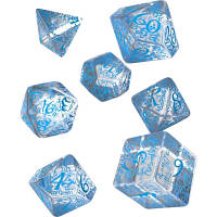 Набір кубиків для настільних ігор Q-Workshop Elvish Translucent Blue Dice Set (7 шт) (SELV11) h