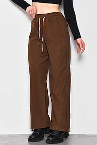 Штани жіночі напівбатальні розкльошені коричневого кольору 173330P