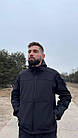 Тактична демісезонна куртка SoftShell мікрофліс чорна, фото 3