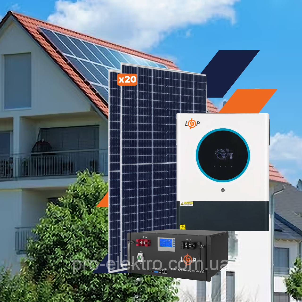 Оборудование для солнечной электростанции (СЭС) Премиум 11 kW АКБ 11,8 kWh LiFePO4 230 Ah - фото 1 - id-p2102149396