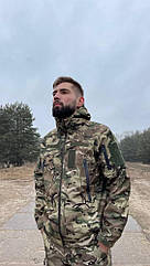 Тактична демісезонна куртка SoftShell мікрофліс мультикам