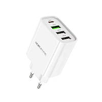 Мережевий зарядний пристрій BOROFONE BA79A Clever four-port PD20W(1C3A) White