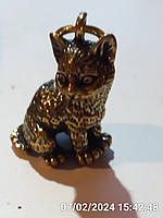 Фигурка статуэтка кот кошка латунная металл латунь 3cm на 2см