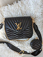 Сумочка Louis Vuitton 2в1 хвиляста LUX чорний