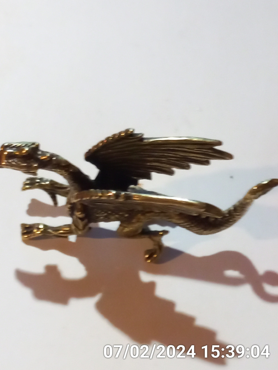 Фигурка статуэтка латунная металл латунь дракон крылатый большой 7см на 5см - фото 2 - id-p2102183999