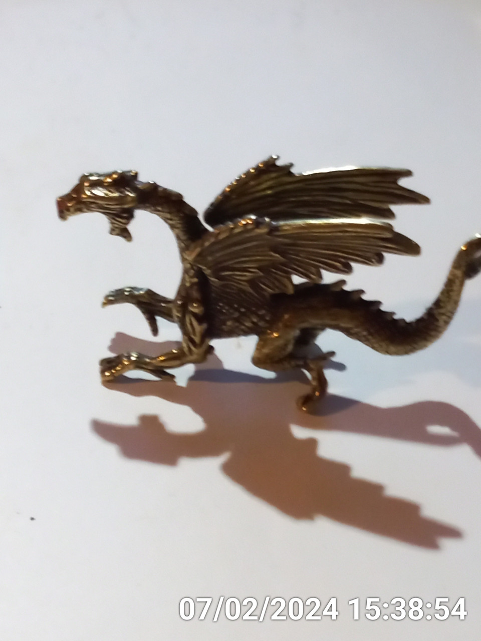 Фигурка статуэтка латунная металл латунь дракон крылатый большой 7см на 5см - фото 4 - id-p2102183999
