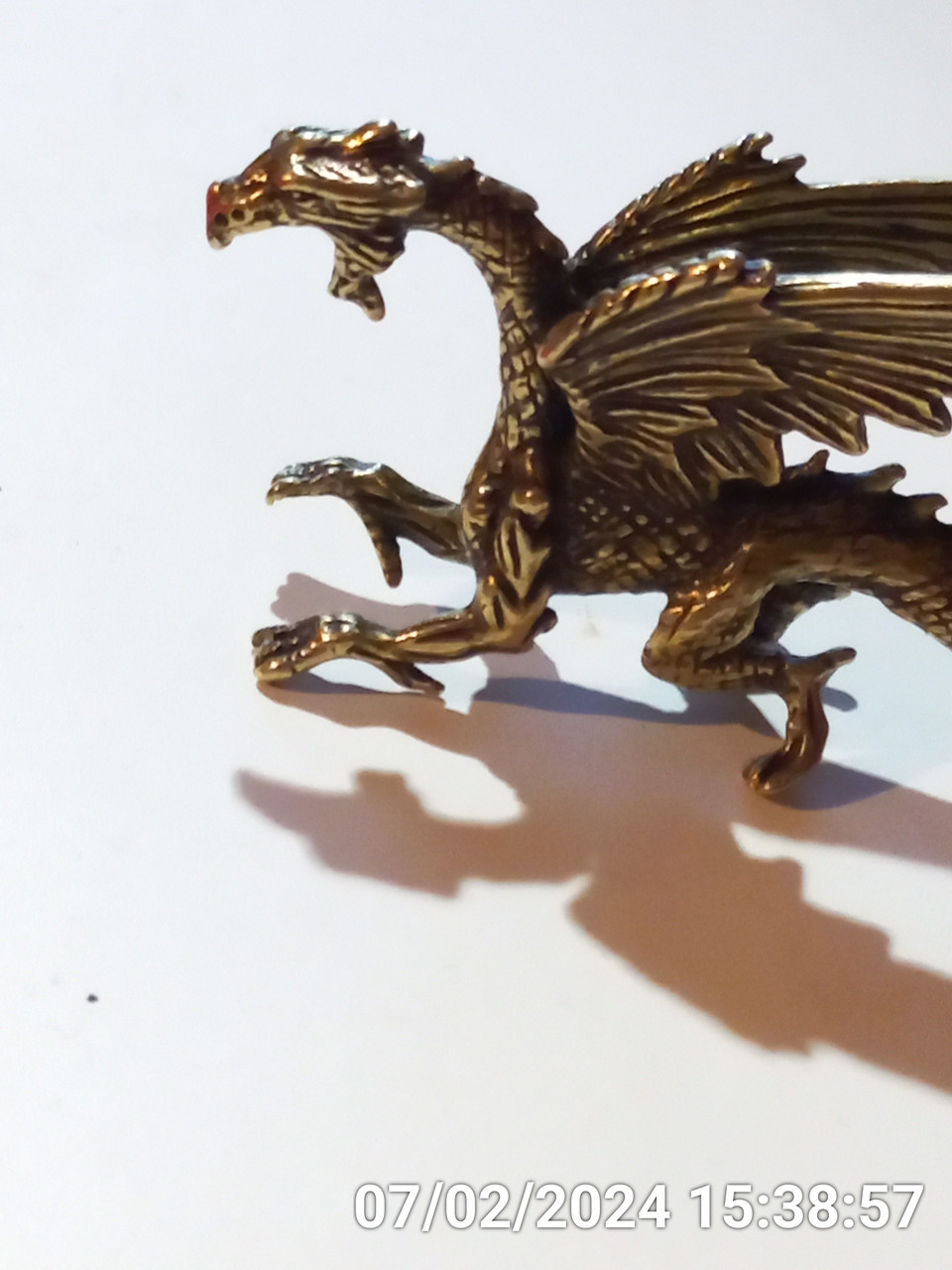 Фигурка статуэтка латунная металл латунь дракон крылатый большой 7см на 5см - фото 3 - id-p2102183999