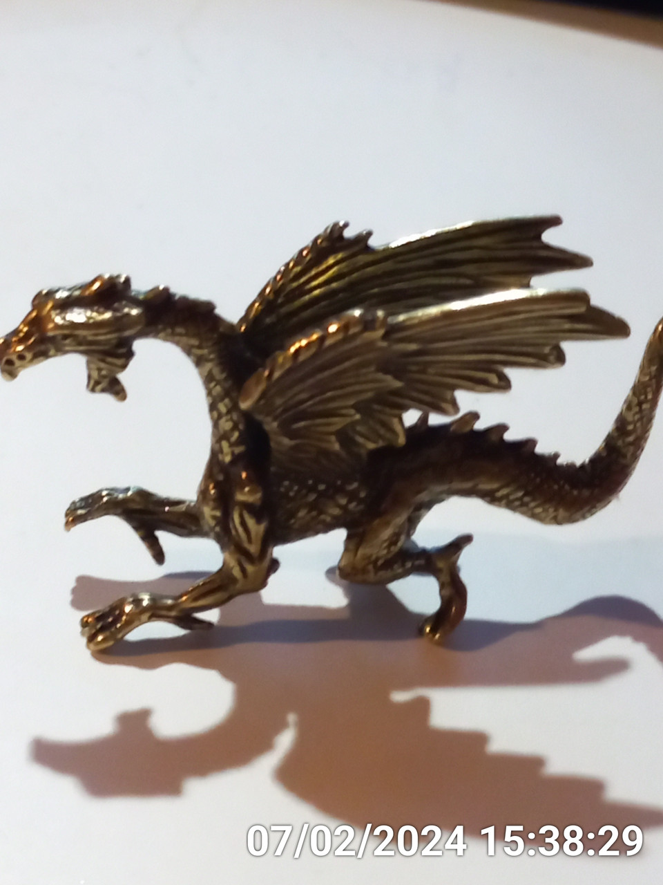 Фигурка статуэтка латунная металл латунь дракон крылатый большой 7см на 5см - фото 7 - id-p2102183999