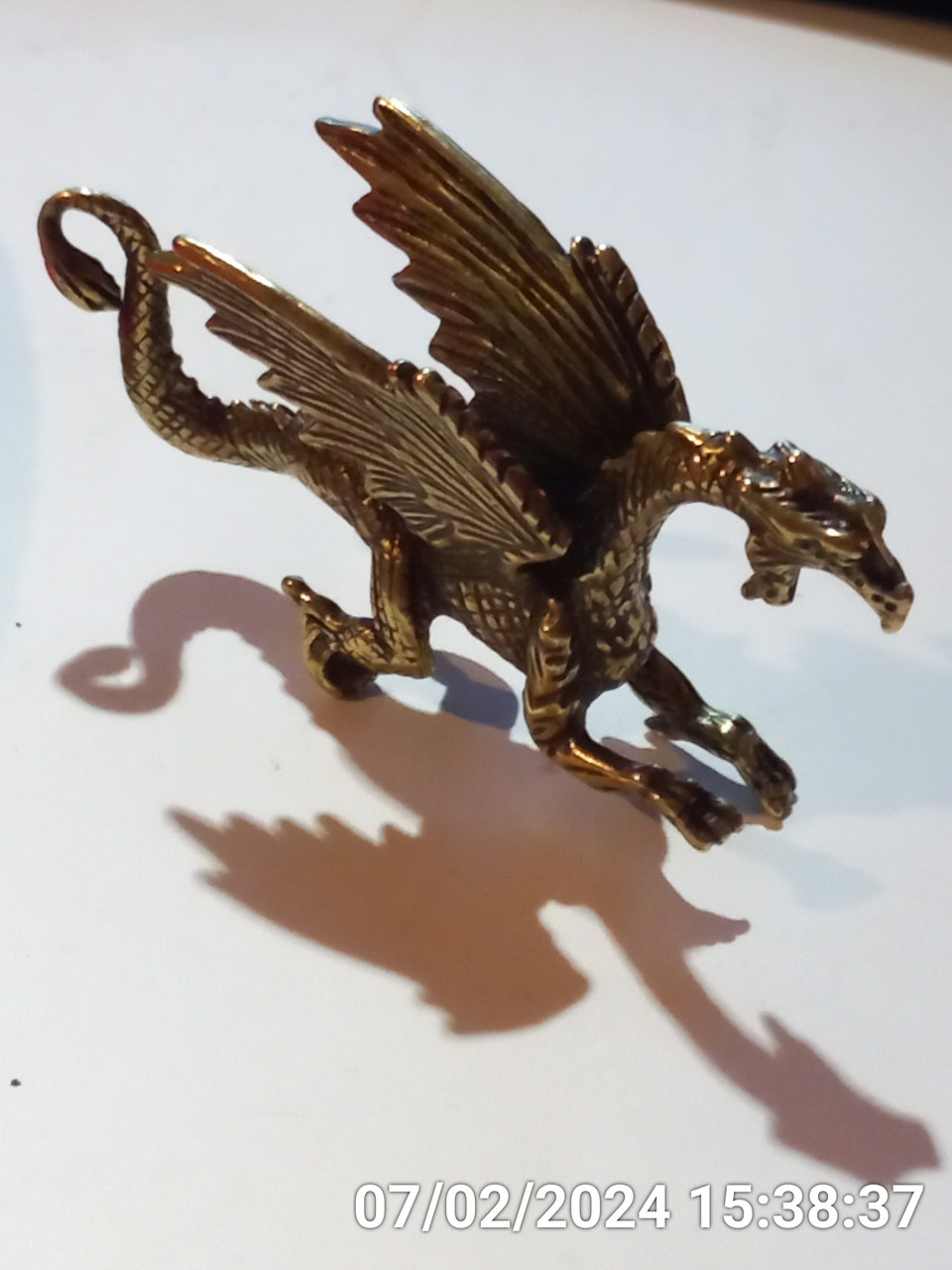 Фигурка статуэтка латунная металл латунь дракон крылатый большой 7см на 5см - фото 6 - id-p2102183999