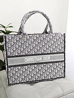 Шопер Cristian Dior великий світло-сірий