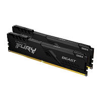 Модуль пам'яті для комп'ютера DDR4 16GB (2x8GB) 2666 МГц Fury Beast Black Kingston Fury (ex.HyperX) (KF426C16BBK2/16) h