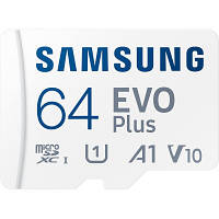 Карта памяти Samsung Miсro-SDXC memory card 64GB C10 UHS-I R130MB/s Evo Plus + SD (MB-MC64KA/EU) l