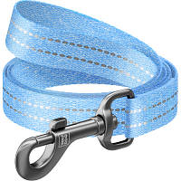 Поводок для собак WAUDOG Re-cotton светоотражающий S Ш 15 мм Д 300 см голубой (03082) p