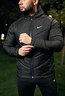 Весенняя черная мужская легкая куртка Nike, комфортная черная мужская ветровка Найк