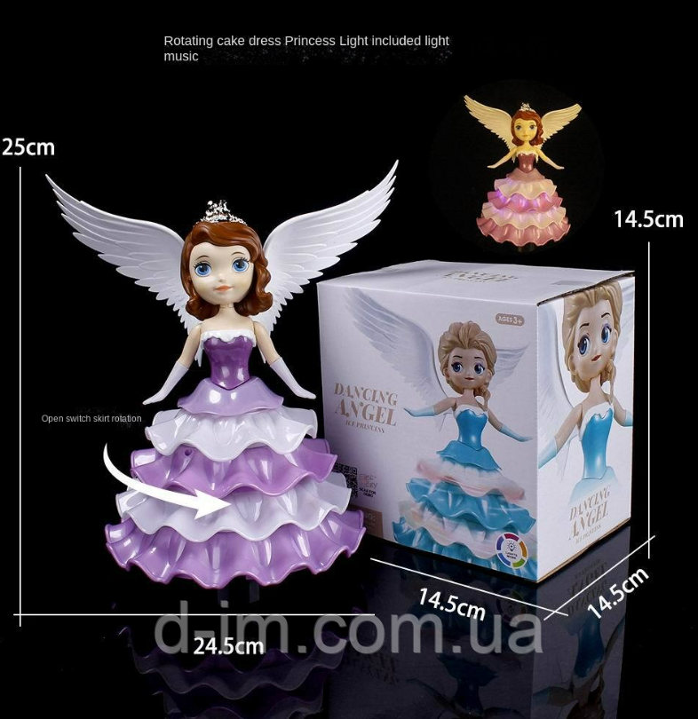Танцююча лялька-нічник принцеса, що обертається Dancing Angel Ice Princess
