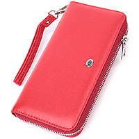 Стильный кошелек-клатч для женщин на одно отделение из натуральной кожи ST Leather 22561 Красный tn