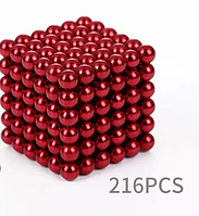 Неокуб NeoCube Головоломка Магнитные шарики 2 мм, 216 шариков красный