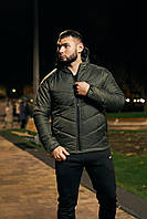 Демисезонная хаки мужская куртка Nike, удобная мужская хаки ветровка Найк на весну