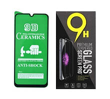 Протиударна захисна плівка Ceramics 9D для Samsung A407 Galaxy A40s з чорною рамкою