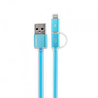 Combo 2-in-1 кабель Lightning/micro USB, 1м blue Aurora Combo Remax 300703 l