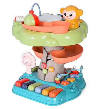 Ігровий Будиночок-піаніно з музикою та світлом YL605A Розвиваюча музична іграшка з лабіринтом та гіркою