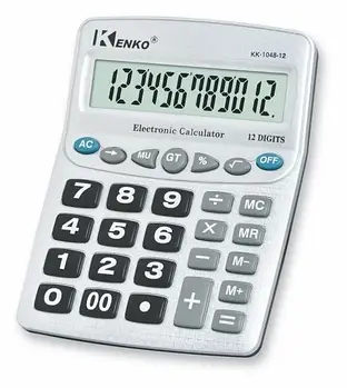 Настільний калькулятор для роботи бухгалтерам та касирам KK-1048-12 Сріблястий