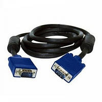 Кабель VGA модель V4002 male to male 2 феррита 5m черно-голубой Gresso GRV4002VGAMM2F5M h