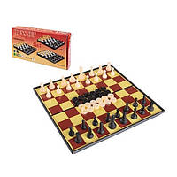 Набор шахматы и шашки пластиковые 2 в 1 размер 21х 21 см