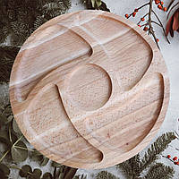 Деревянная тарелка менажница вентилятор, круглая тарелка для закусок
