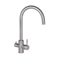Змішувач для кухні з неіржавкої сталі (k35) Nickel Lidz Aria 020F високий