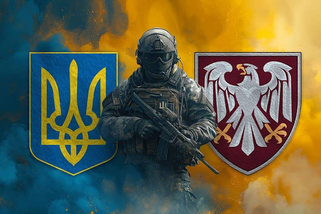 Прапор 82 ОДШБр ДШВ ЗСУ Воїн з гербом України та підрозділу, фото 1