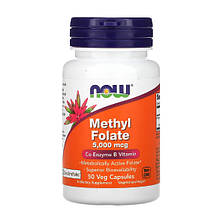 NOW Foods Methyl Folate 5000 mcg 50 Veg Caps (термін 12/25)