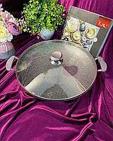 Сковорода-Вок с крышкой OMS 3228-30-Grey 30 см h