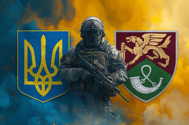 Прапор 71 ОЄБр ДШВ ЗСУ New Воїн з гербом України та підрозділу, фото 1