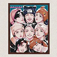 Картина по номерам Аниме K-Pop Stray Kids 40x50 см. Картина для разрисовывания по номерам