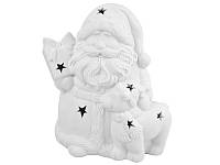 Фигурка декоративная с подсветкой Lefard Дед Мороз с оленем 919-263 16 см белая h