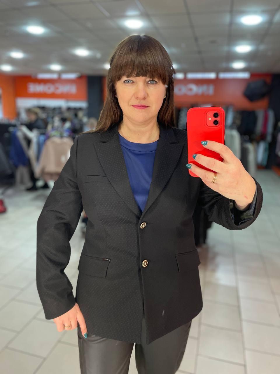 Піджак J. London жіночий класичний довгий рукав текстура з візерунком 48 чорний, фото 1