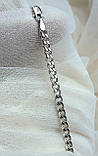 Срібний браслет панцир родований 19 см, фото 2