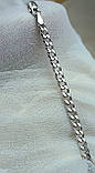 Срібний браслет панцир родований 19 см, фото 6