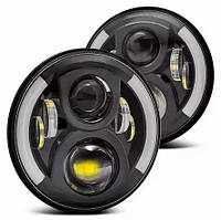 Фара LED 40W светодиодная ВАЗ 2121, ВАЗ 2101, ГАЗ, КамАЗ, УАЗ, ЗиЛ, МаЗ, 7 дюймов