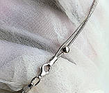 Ювелірний срібний подвійний браслет снейк з кулькою 18 см, фото 4
