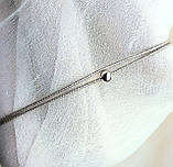 Ювелірний срібний подвійний браслет снейк з кулькою 18 см, фото 3