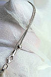 Ювелірний срібний подвійний браслет снейк з кулькою 18 см, фото 7