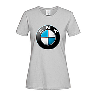 Серая женская футболка Лого BMW (15-1-2-сірий)