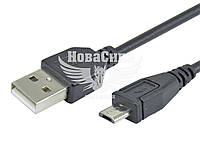 Кабель для зарядки моб. телеф. USB 1.5м. чорний (Gresso) (MicroUSB) GR1.5AMMICROBM2F