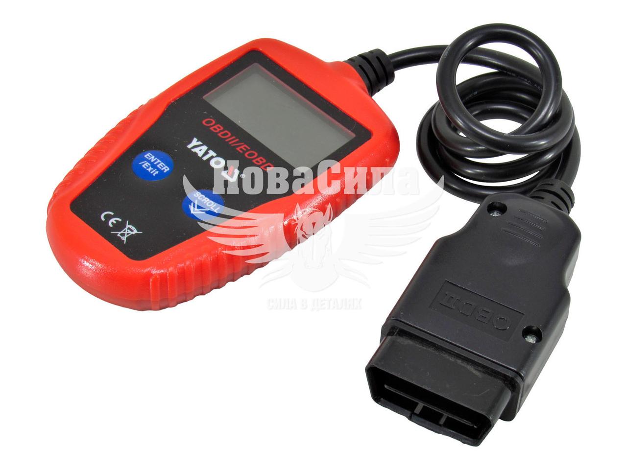 Тестер електронний (Yato) для діагностики OBD2 автомобіля   YT-72977