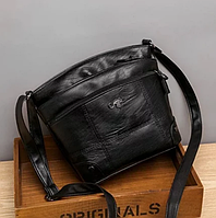 Женская сумка через плечо, вместительная сумка клатч женская с регулируемым ремешком черная