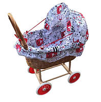 Дитяча коляска плетена для ляльки з лози