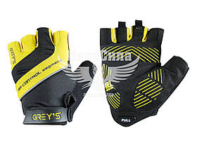 Рукавиці (Greys) M короткі пальці, гелеві вставки чорні/жовті   GR18342