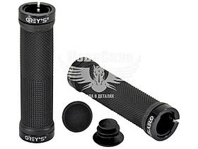 Ручки керма (Greys) гумові, чорні, 130 мм, двост. замок для фіксації (гріпси)   GR17500